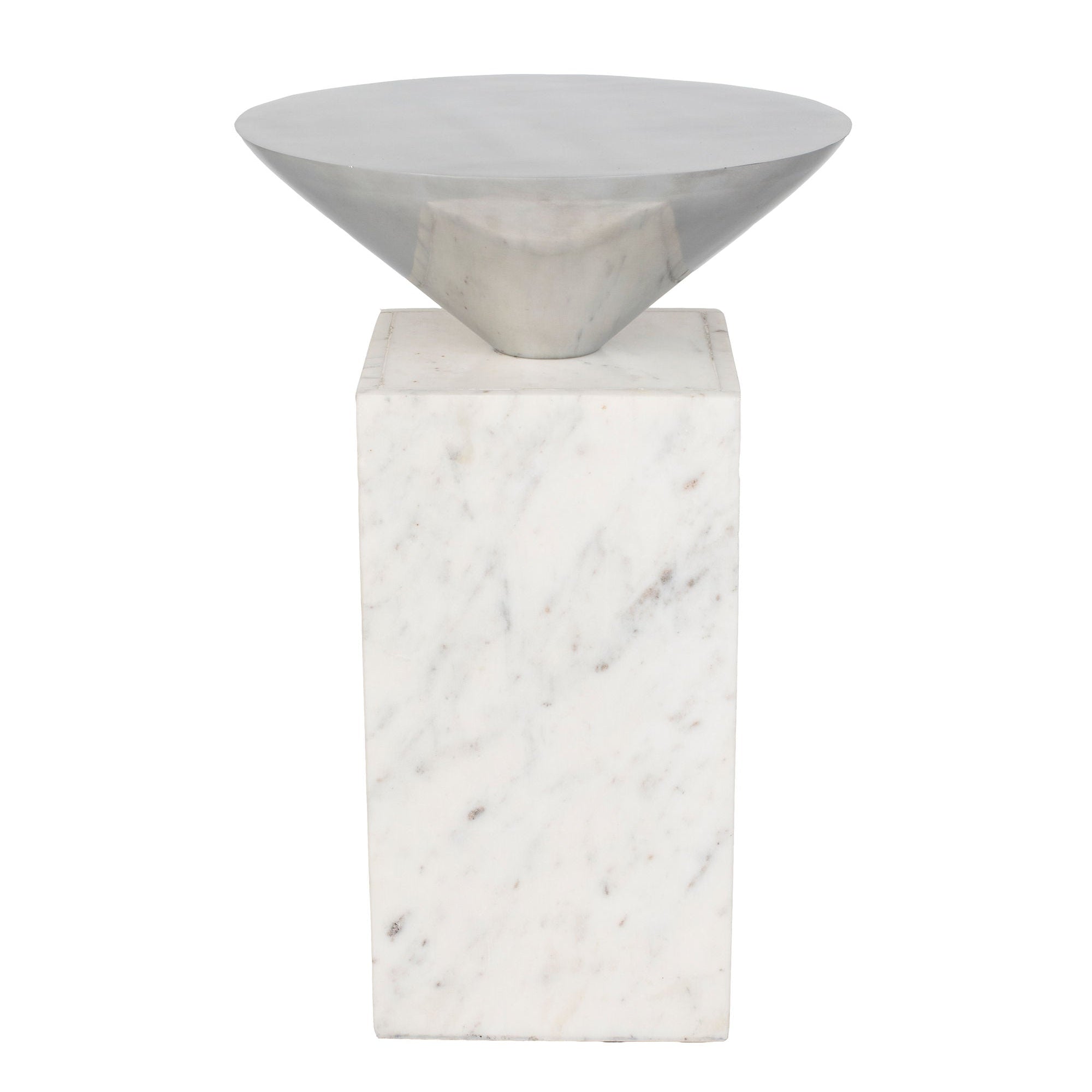 Zuiver Pride White Marble Coned Side Table